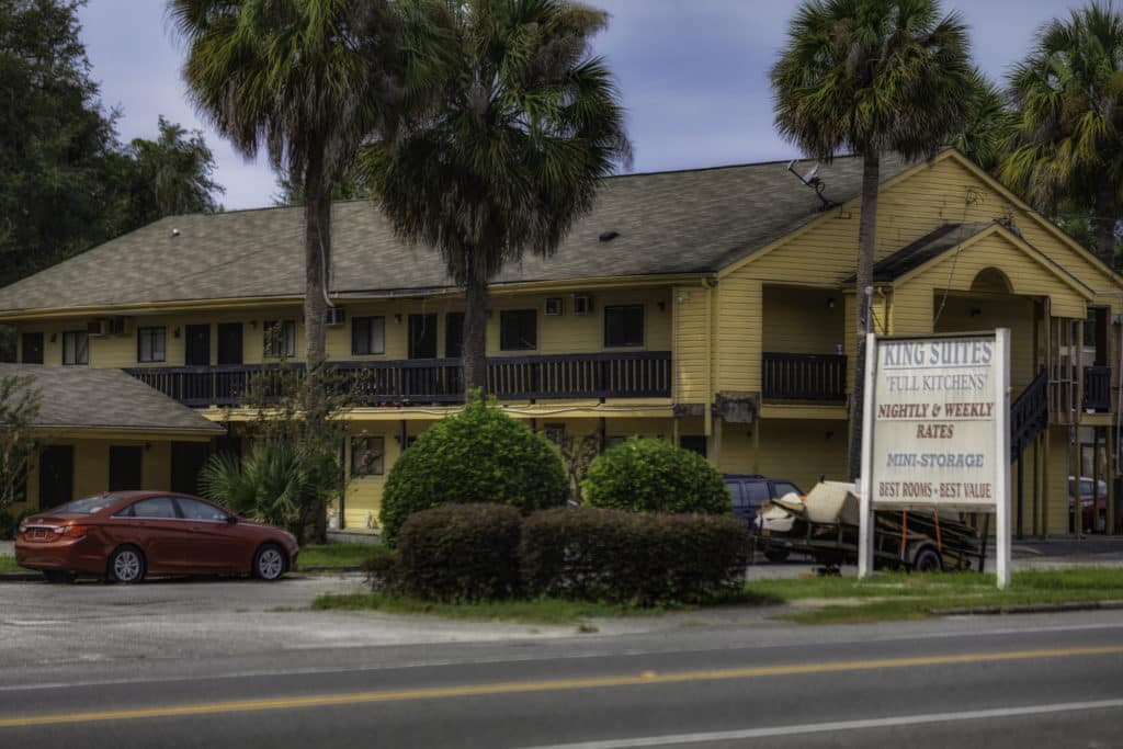 Kings Suites & Mini Storage Exterior from across Route 17 (South Lee Street)