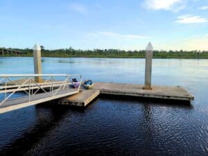 Kayaks on Dock at Satilla Waterfront Park Woodbine