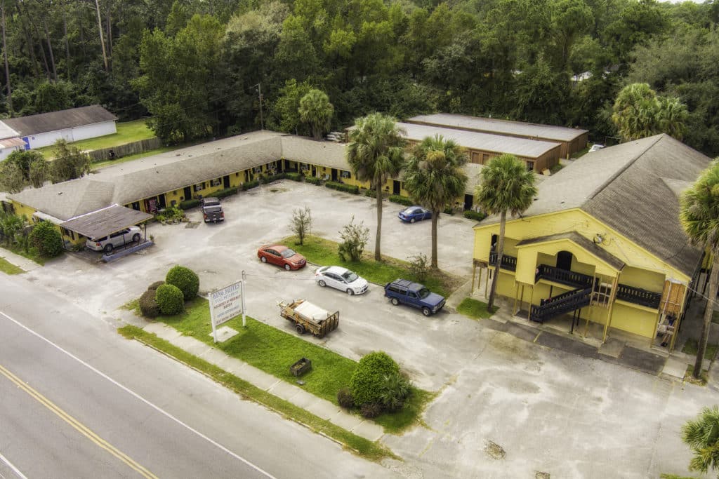 Aerial Shot of Kings Suites & Mini Storage from the northeast side