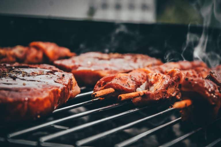 Meat on a grill at Sonny's BBQ