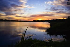 Sunrise on the pavilion of Satilla Waterfront Park - Woodbine