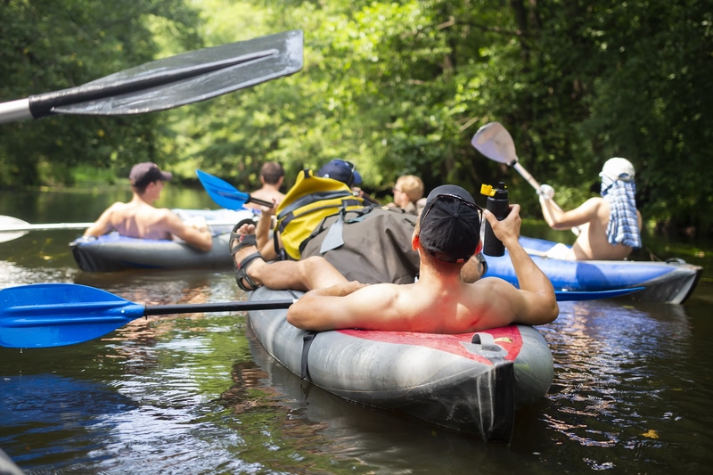 St. Marys River Kayaking with friends downriver near Kingsland Georgia