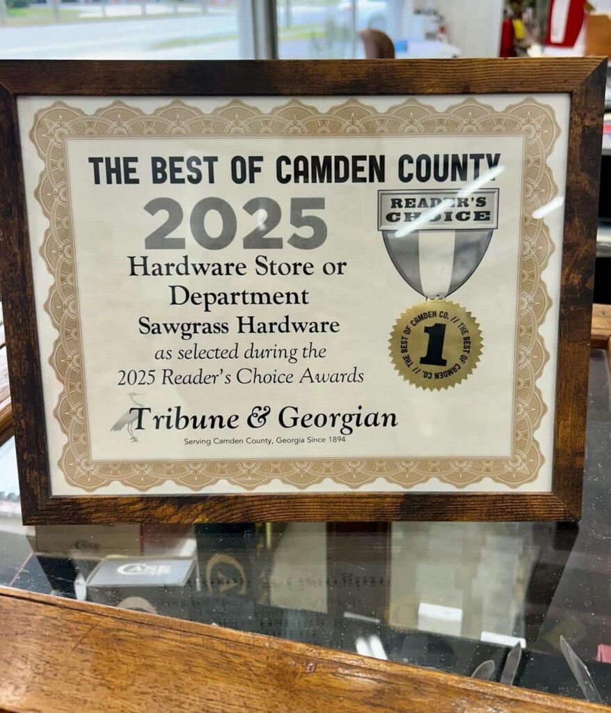 Sawgrass Hardware Tribune & Georgian Best of 2025 Award Framed Certificate