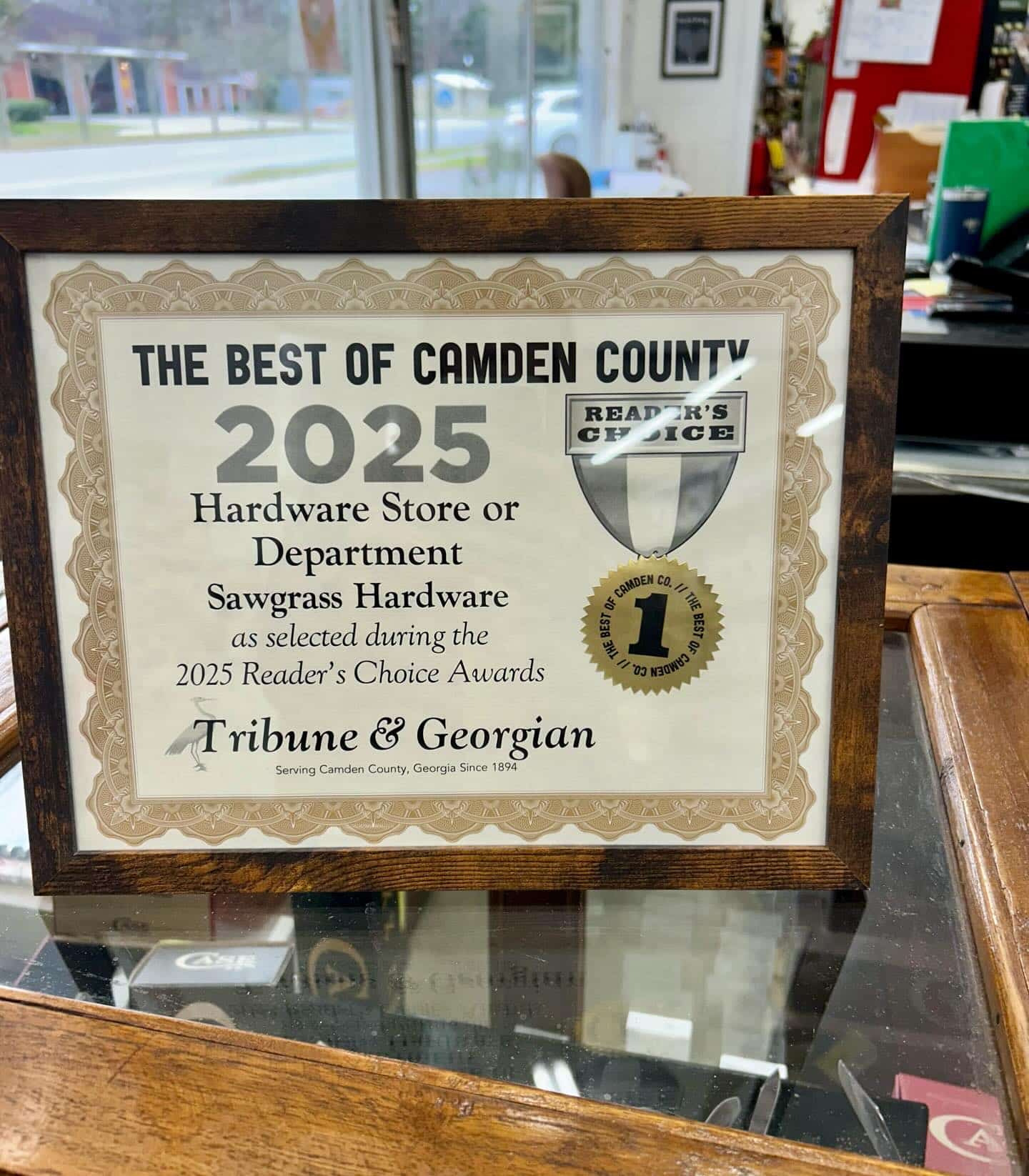 Sawgrass Hardware Tribune & Georgian Best of 2025 Award from Facebook