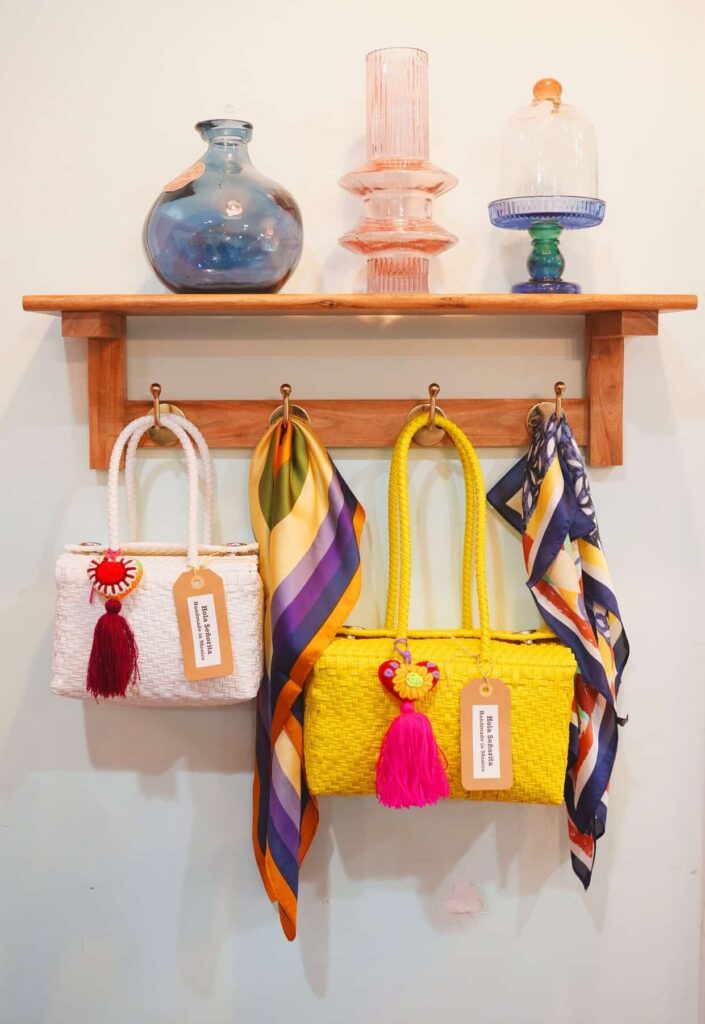 Hello Mary Gifts glassware, scarfs, pocketbooks