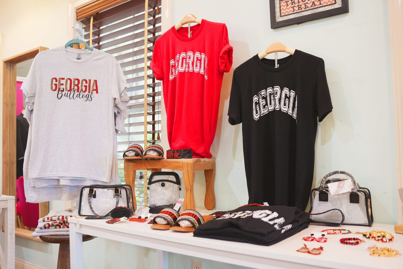 Display of UGA T-shirts from FB