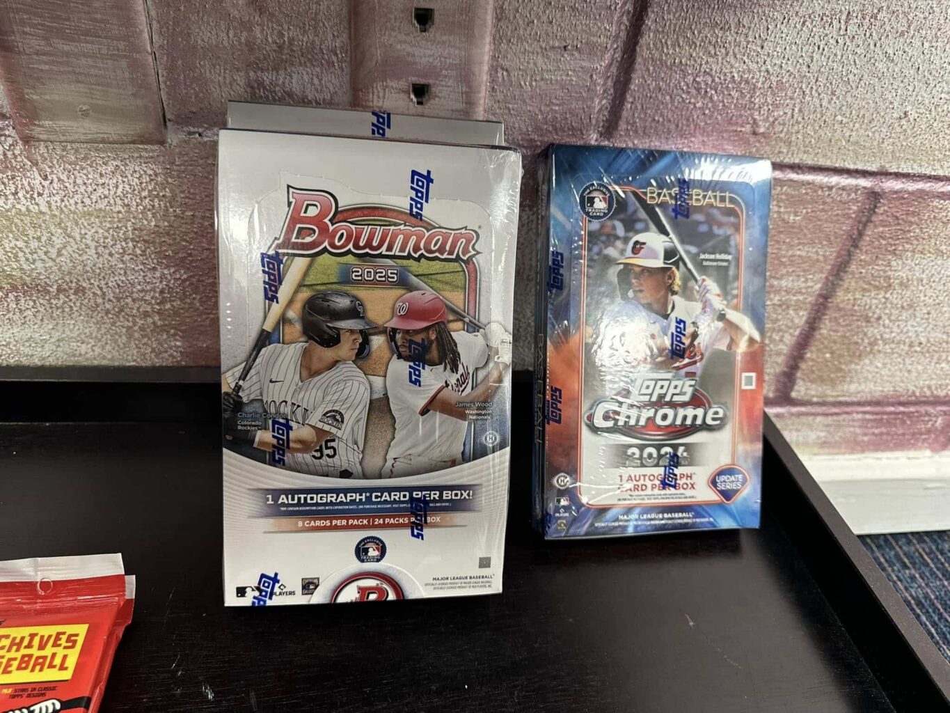 Two packs of collectible baseball cards
