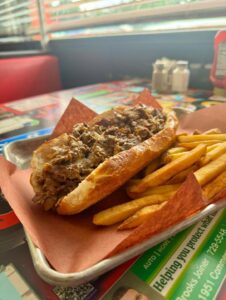 Philly Cheeseteak Sandwich on a plate