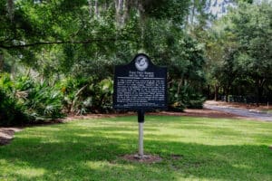 Historical Marker sign highlighting the history of Point Peter Battery and the War of 1812 in Camden County Georgia