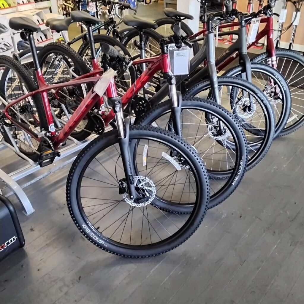 Display of bicycles inside Camden Bicycle Center