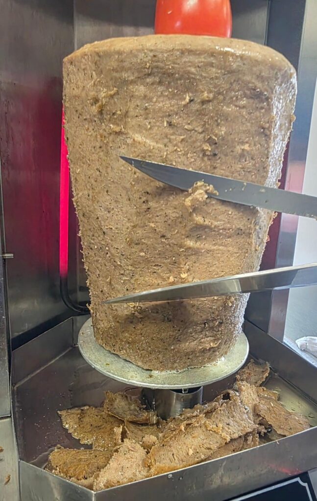 Gyro being sliced off the cone