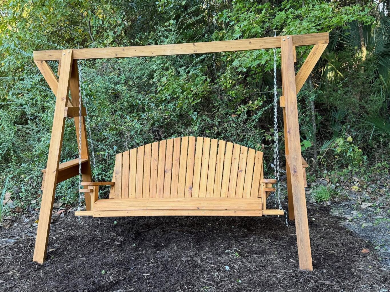Outdoor Wooded Bench Swing