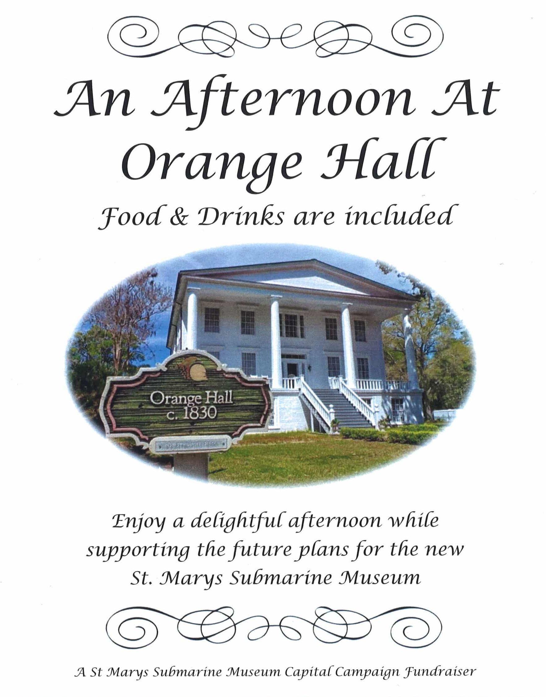 Flyer for Afternoon at Orange Hall