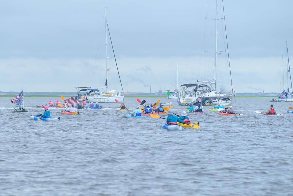 kayakers on the water