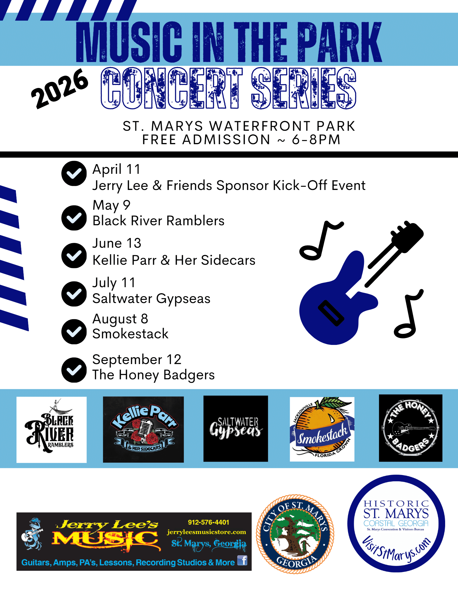 St Marys Music in the Park 2026 Schedule Flyer