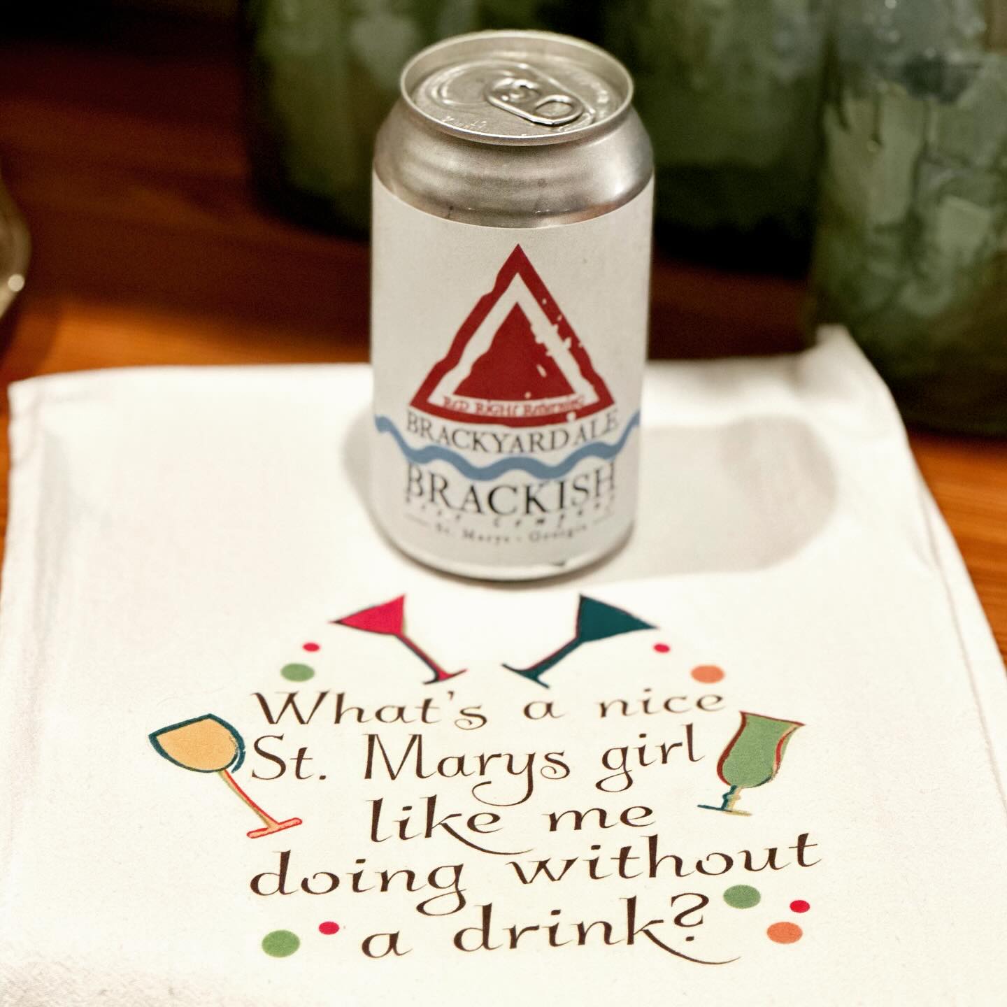 Can of Brackyard Ale Beer sitting on a cocktail napkin