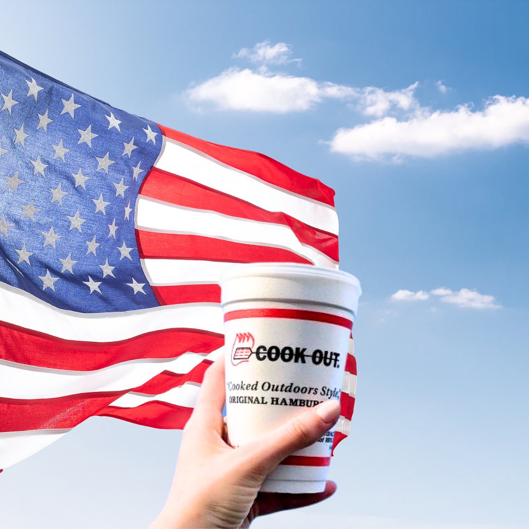 Cookout Soda Cup American Flag from FB 04-29-2026