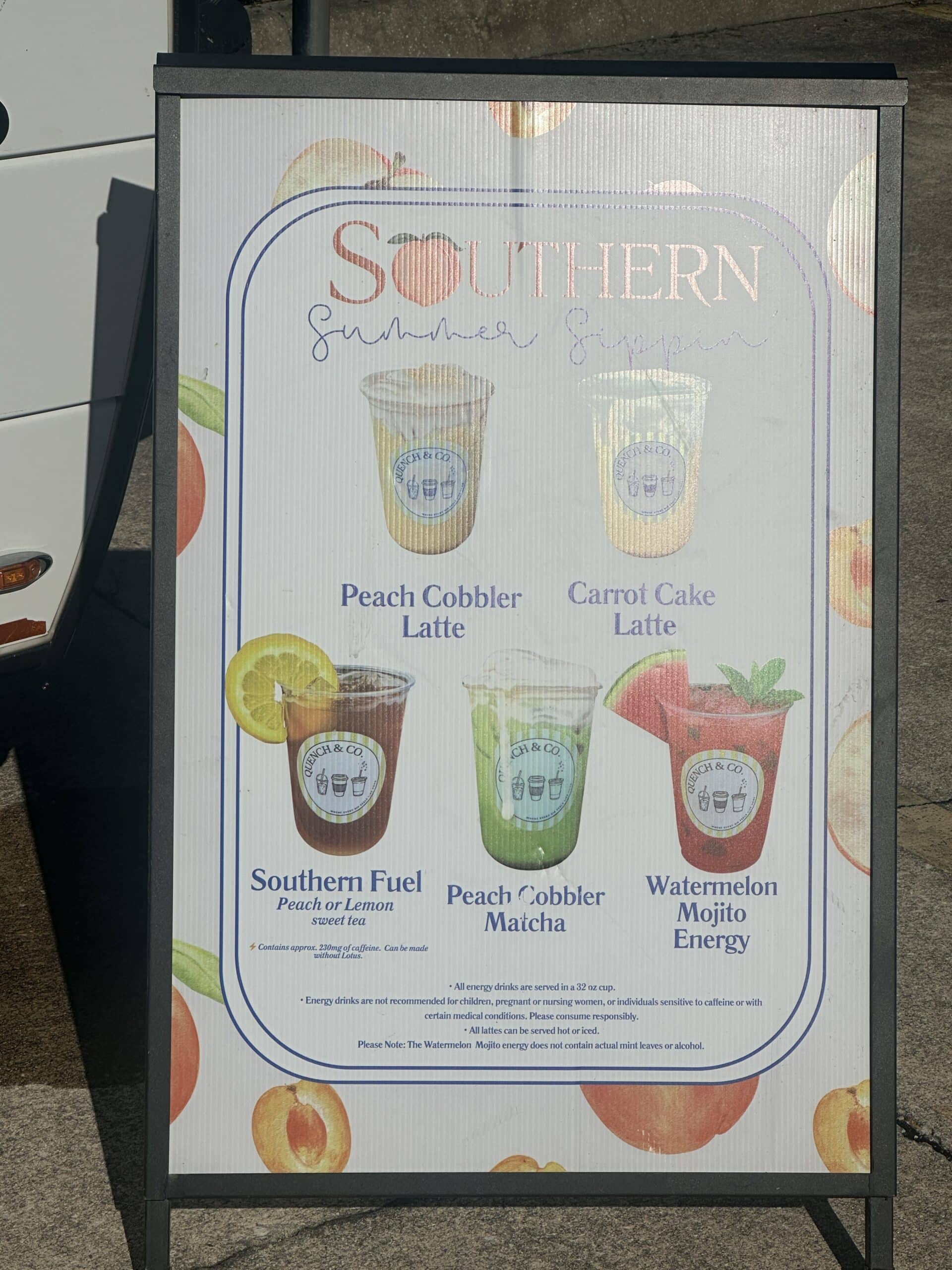 Quench & Co. Coffee Trailer Menu