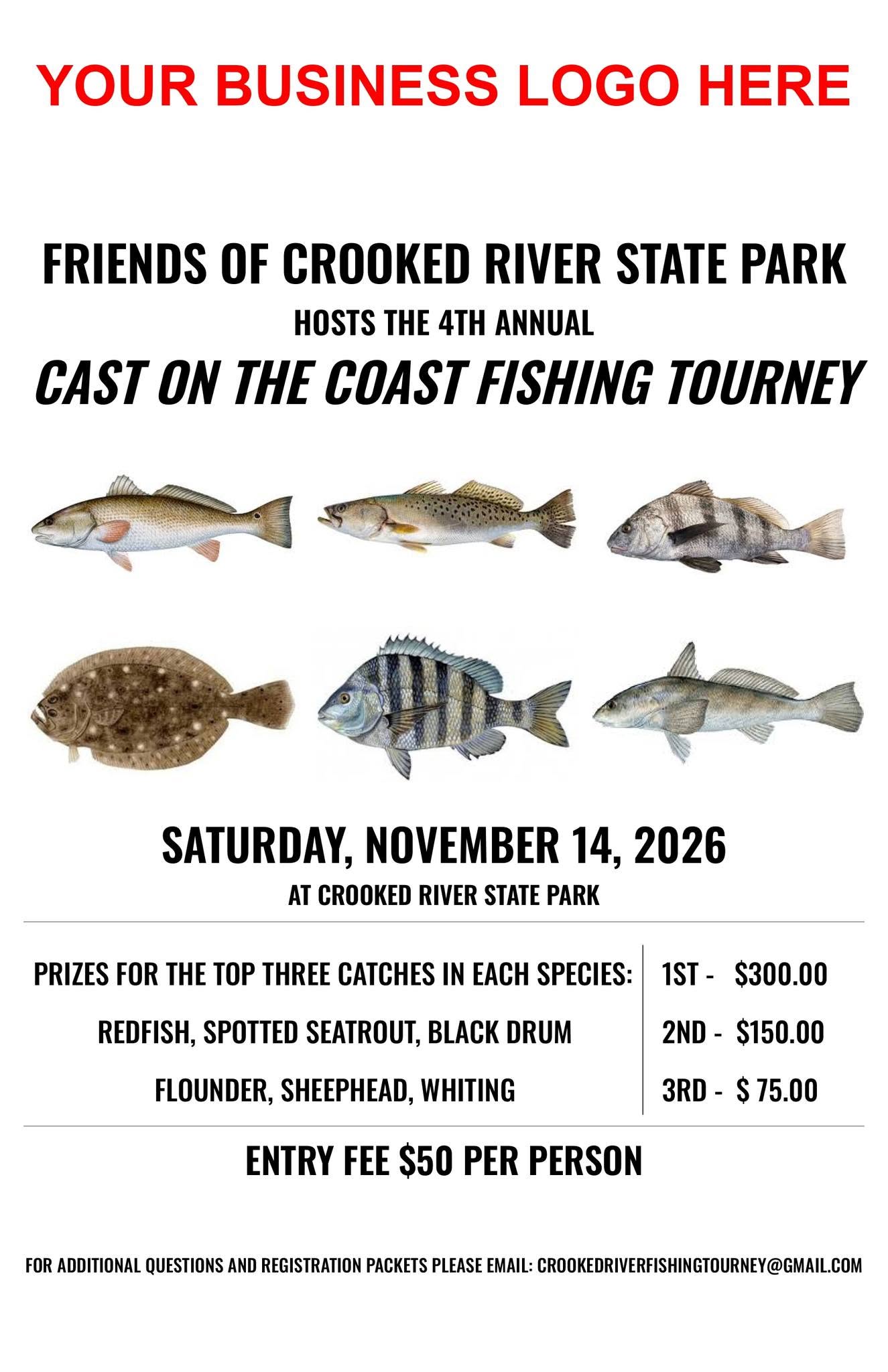 Cast on the Coast Fishing Tourney flyer