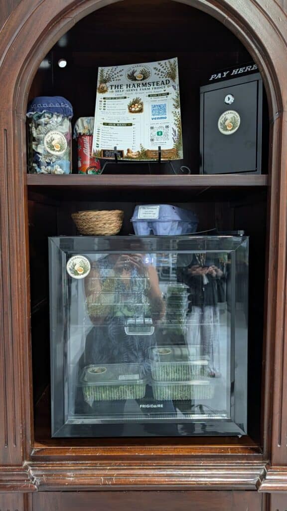 Self-serve fridge for local farmer of micro-greens