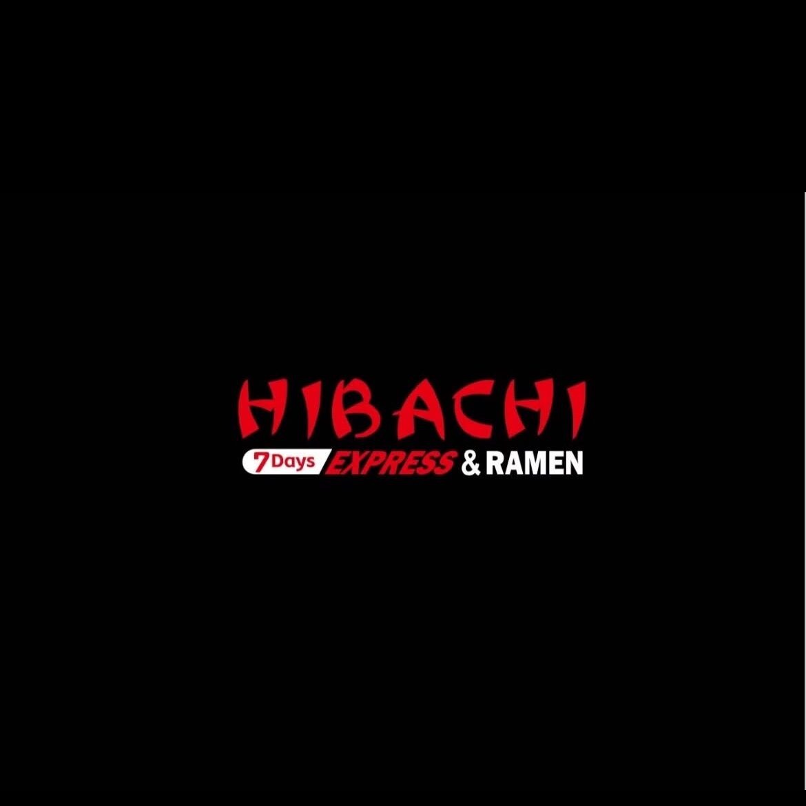 Red and white "Hibachi Express and Ramen" logo on a black field